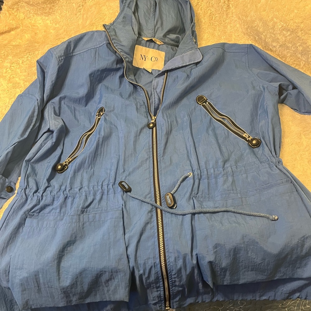 New York & Company Sky Blue Zip-Up Jacket **Vintage** - Picture 1 of 9